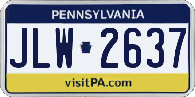 PA license plate JLW2637