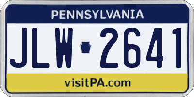 PA license plate JLW2641