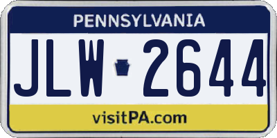 PA license plate JLW2644