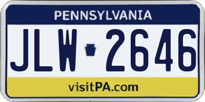 PA license plate JLW2646
