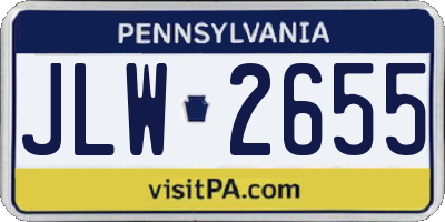PA license plate JLW2655