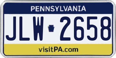 PA license plate JLW2658