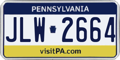 PA license plate JLW2664
