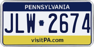 PA license plate JLW2674