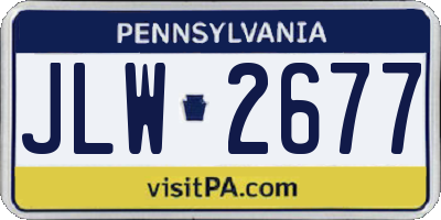PA license plate JLW2677