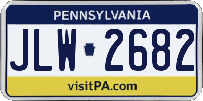 PA license plate JLW2682