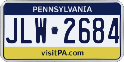 PA license plate JLW2684