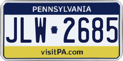 PA license plate JLW2685