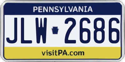 PA license plate JLW2686