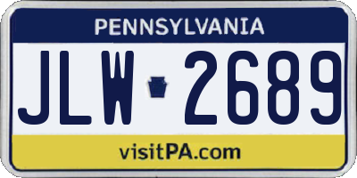PA license plate JLW2689