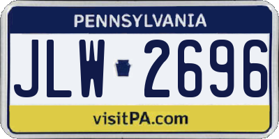 PA license plate JLW2696