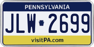 PA license plate JLW2699