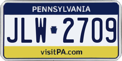 PA license plate JLW2709