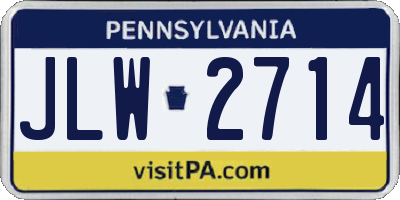 PA license plate JLW2714