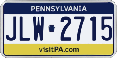 PA license plate JLW2715