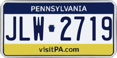 PA license plate JLW2719