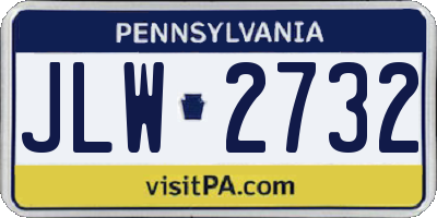 PA license plate JLW2732