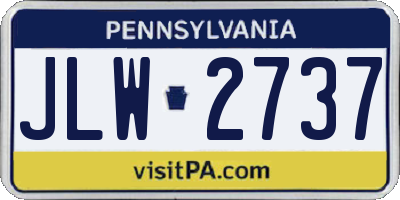 PA license plate JLW2737