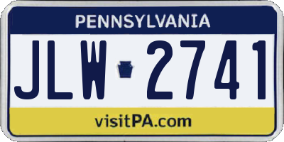 PA license plate JLW2741