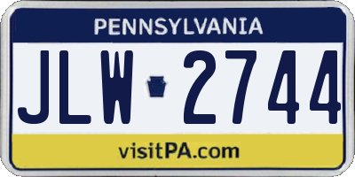 PA license plate JLW2744