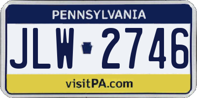 PA license plate JLW2746