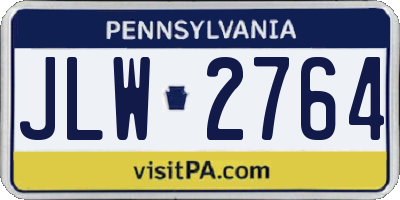 PA license plate JLW2764