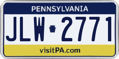 PA license plate JLW2771