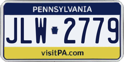 PA license plate JLW2779