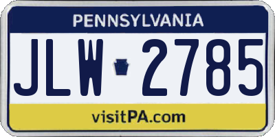 PA license plate JLW2785