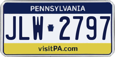 PA license plate JLW2797