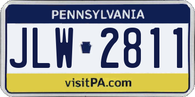 PA license plate JLW2811
