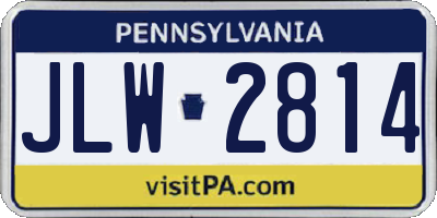 PA license plate JLW2814