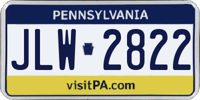 PA license plate JLW2822