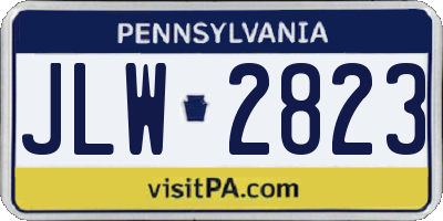PA license plate JLW2823