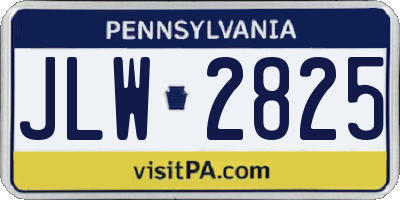 PA license plate JLW2825