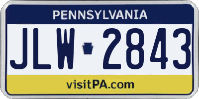PA license plate JLW2843
