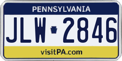 PA license plate JLW2846