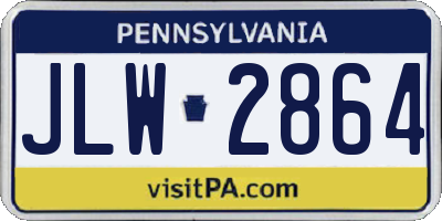 PA license plate JLW2864