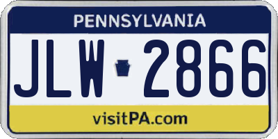 PA license plate JLW2866