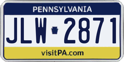 PA license plate JLW2871