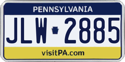 PA license plate JLW2885