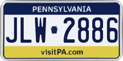 PA license plate JLW2886