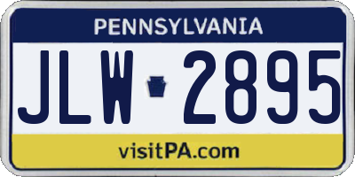 PA license plate JLW2895