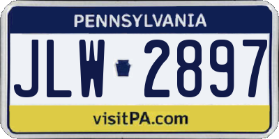PA license plate JLW2897