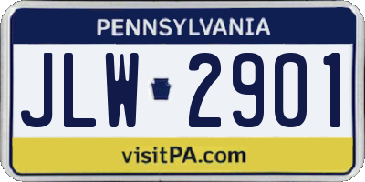 PA license plate JLW2901