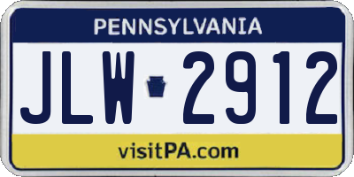 PA license plate JLW2912