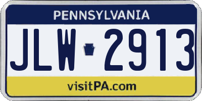 PA license plate JLW2913