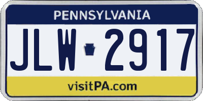 PA license plate JLW2917