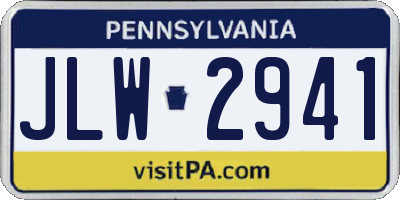 PA license plate JLW2941