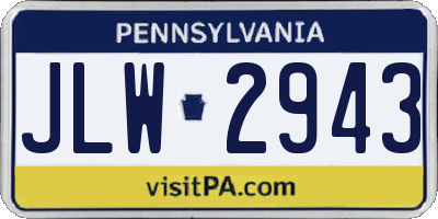 PA license plate JLW2943